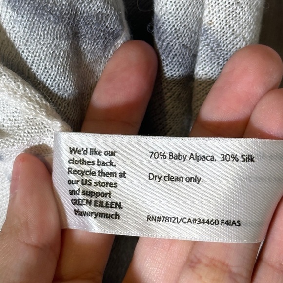 Eileen Fisher Open Front Tie-Dye Alpaca/Silk Blend Cardigan Sz Petite Small Wmn - Picture 8 of 15